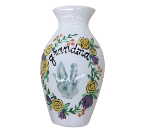 Littleton Floral Handprint Vase